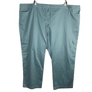 Nwot Eshakti Turquoise Blue Cargo Pant in Cotton Spandex 5X Plus Size